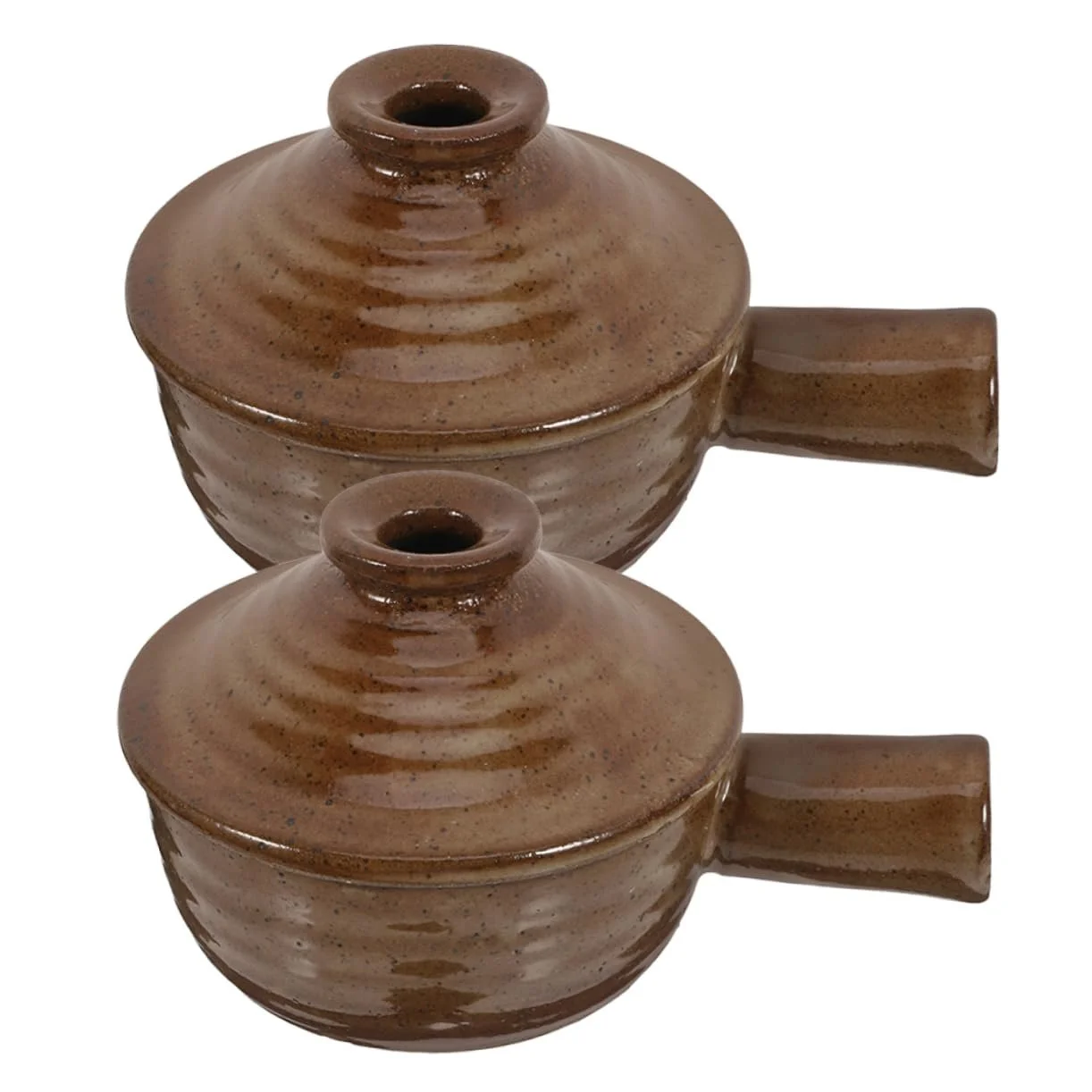 Набор кастрюль для супа Cabilock из японской грубой глины с крышкой и ручкой ретро 2 шт., фото №1