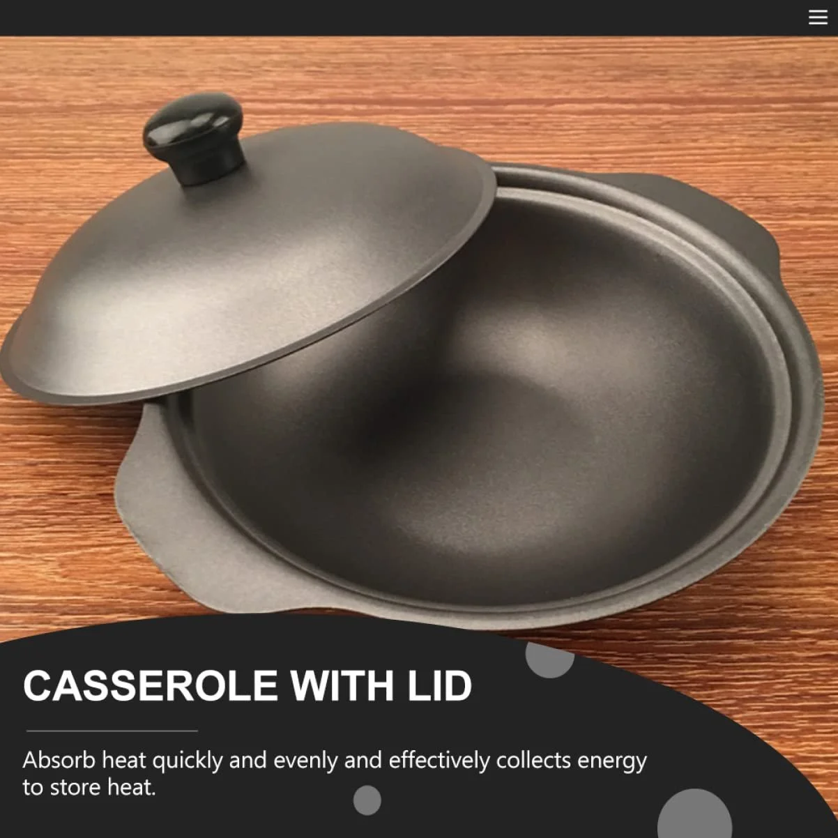 Кастрюля для риса чугунная с крышкой термостойкая глазурованная 1 шт, фото №6