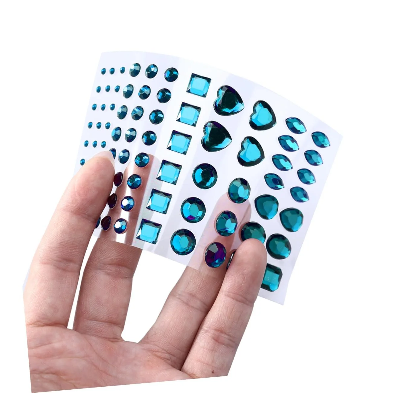 Наклейки акриловые кристаллы Lurrose 3 шт разные формы небесно-голубой, фото №9