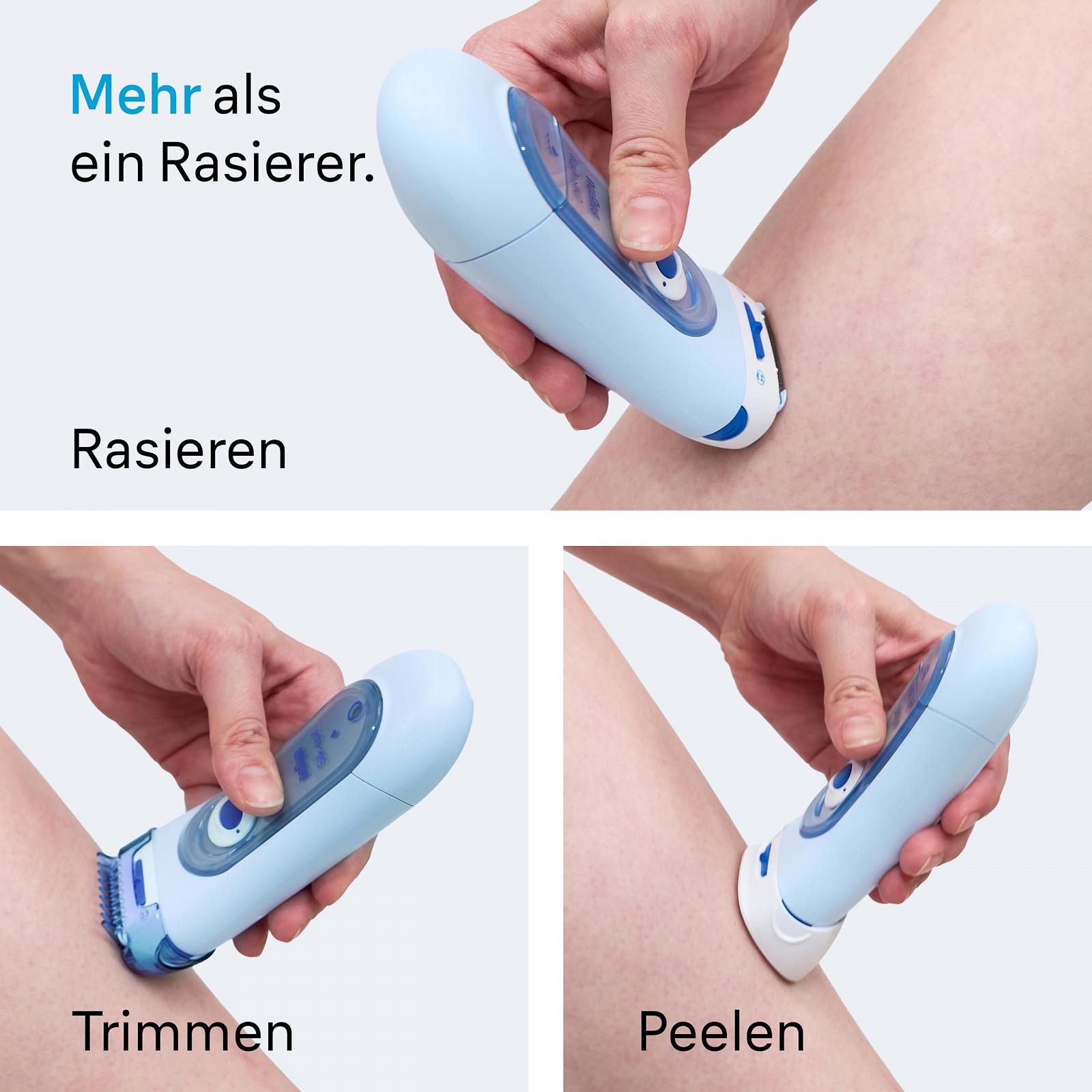 Женская электробритва Braun Silk-epil 5-160 3-в-1 беспроводная Wet & Dry с триммером и системой пилинга, синяя, фото №4 Женская электробритва Braun Silk-epil 5-160 3-в-1 беспроводная Wet & Dry с триммером и системой пилинга, синяя, фото №4