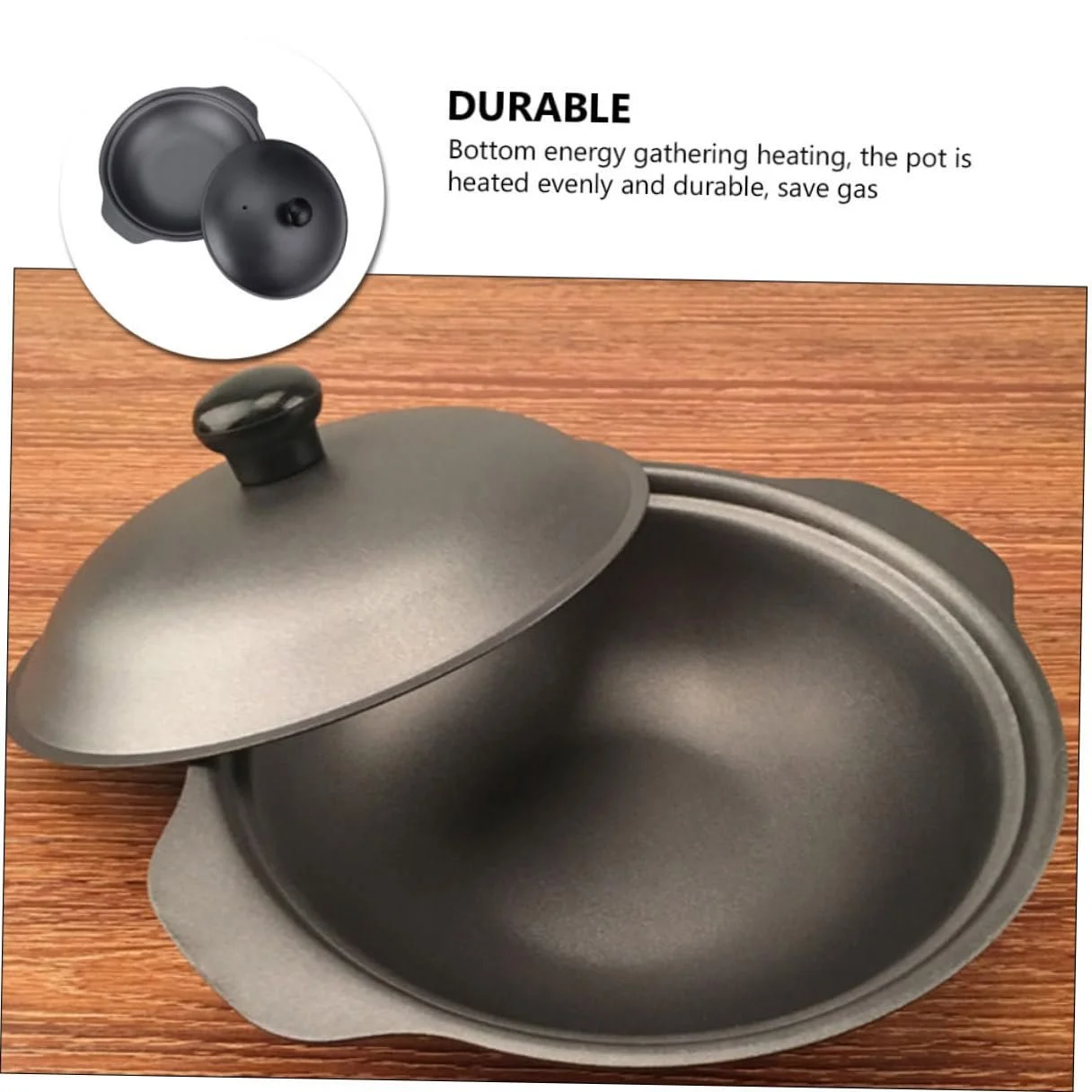 Чугунная кастрюля для запекания Gatuida с крышкой термостойкая, фото №3 Чугунная кастрюля для запекания Gatuida с крышкой термостойкая, фото №3