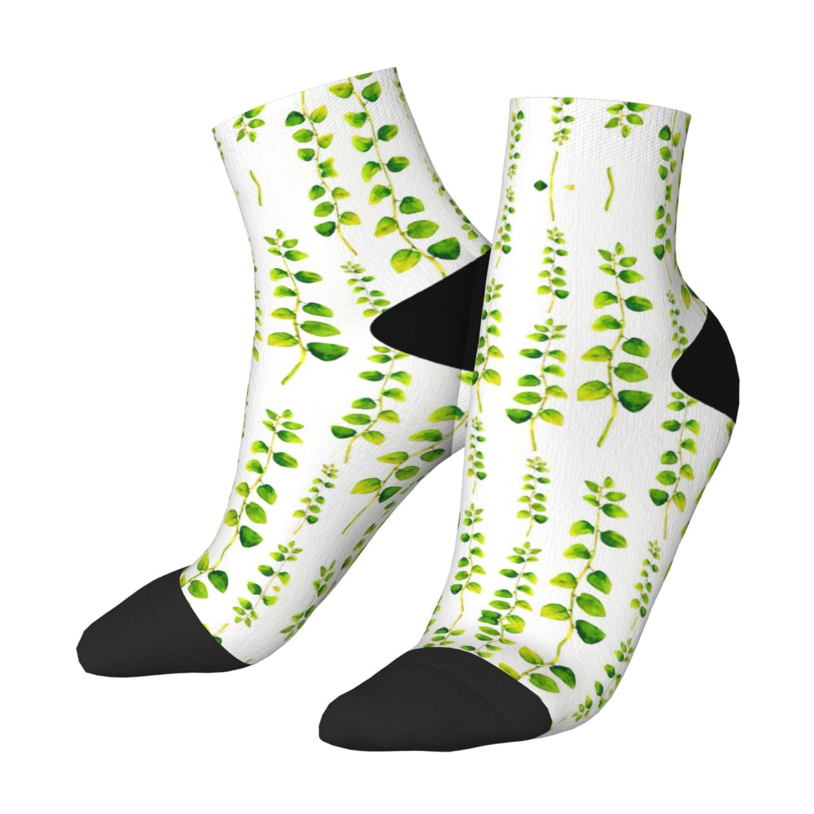 Носки SSIMOO Модные и удобные для взрослых Зеленый цветочный узор Универсальный размер, фото №2