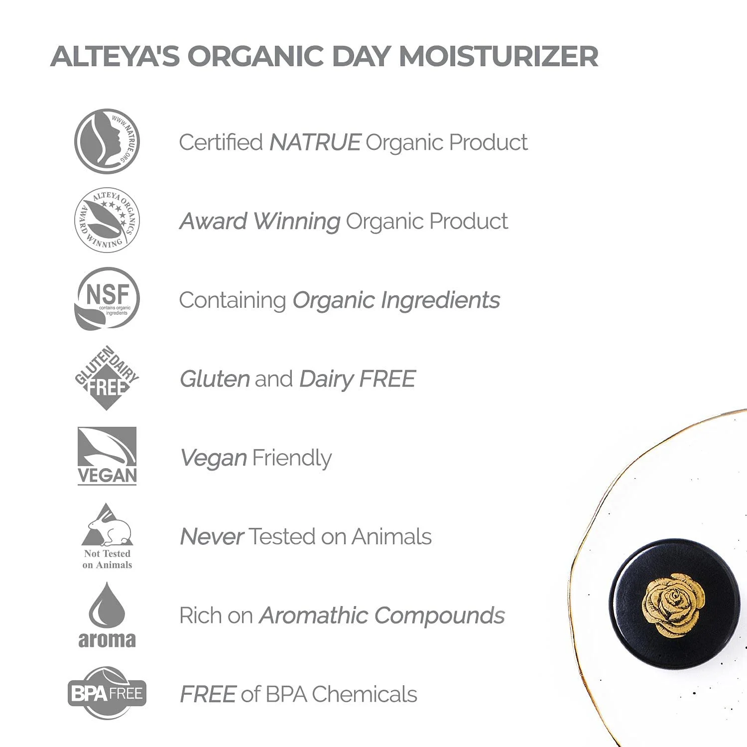 Денний зволожуючий крем Alteya Organic Bio Damascena 50 мл, фото №6 Денний зволожуючий крем Alteya Organic Bio Damascena 50 мл, фото №6