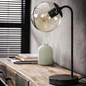 Настільна лампа famlights Amalia Metal Glass E27 Black/Silver synthetic.ua - Фото 1