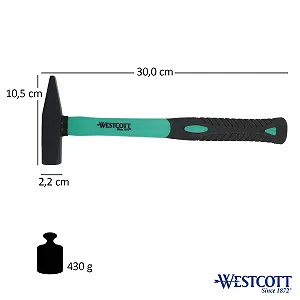 Молоток слесарный WESTCOTT 300 г Фиберглассовая ручка DIN 1041 E-16705 00 synthetic.ua - Фото 1