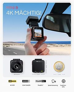 Відеореєстратор Vantrue E1 Pro 4K HDR STARVIS 2, передня камера, 5 GHz WLAN, Mini Dash Cam з CPL, GPS, голосові команди, 15 секунд буфер паркування, чудове нічне бачення, 1.54 дюйми, 160 градусів, прихована автомобільна камера synthetic.ua - Фото 1