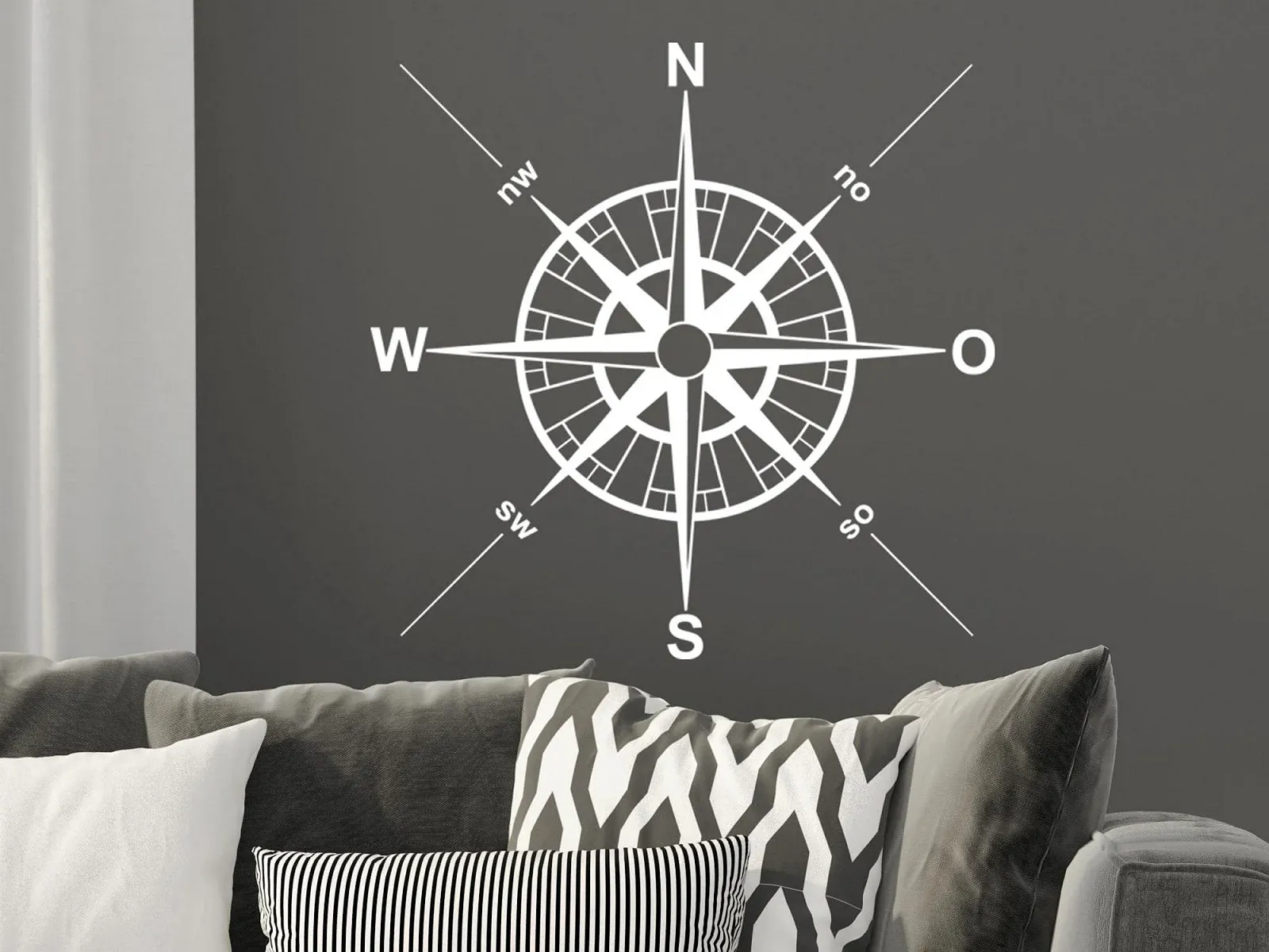Наклейка на стену GRAZDesign Compass 30 x 30 см Черная (070), фото №3