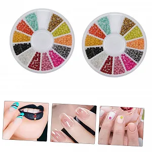 Украшение для ногтей FRCOLOR 2 коробки Бусины Аксессуары для ногтей Миниатюрное украшение Драгоценные камни для ногтей Цветной бисер Блестящий бисер Ювелирный бисер Поделки Цветной бисер 3D Пластик Ручная работа synthetic.ua - Фото 1