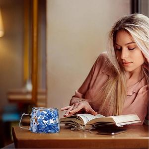 Скляна кавова чашка з квітами всередині, креативна двошарова склянка з сухоцвітами 200 мл synthetic.ua - Фото 1