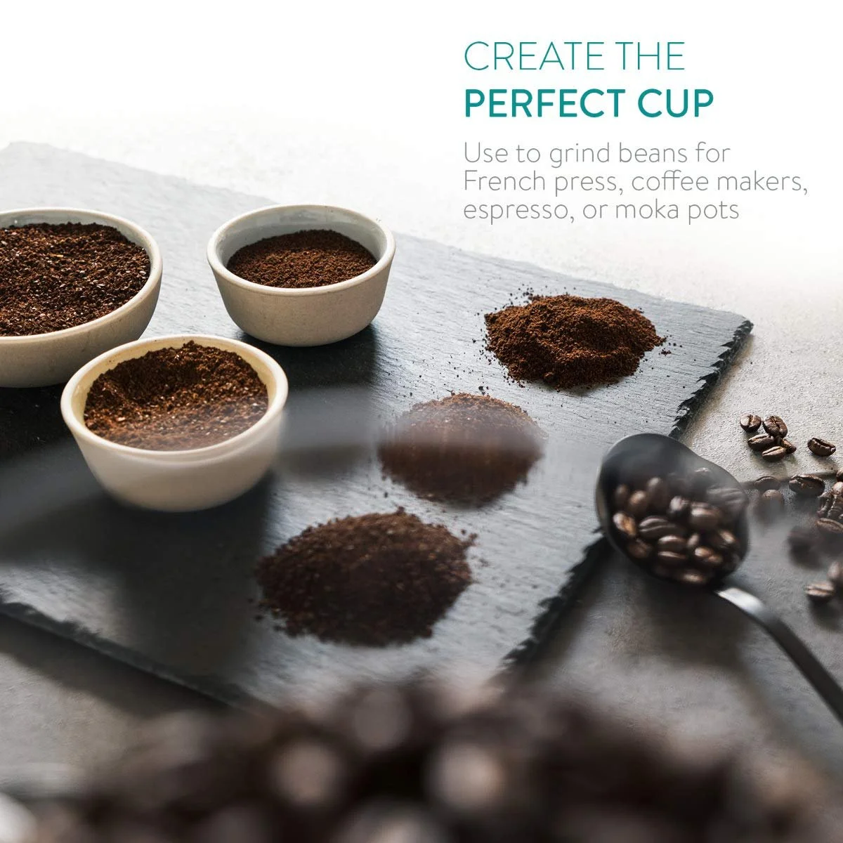 Електрична кавомолка Navaris з дисковою шліфувальною машинкою з нержавіючої сталі 200 Вт до 14 чашок кави 18 рівнів помелу Чорна, фото №5