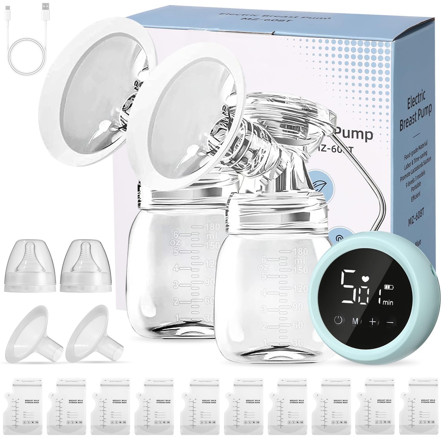 Подвойной электрический молокоотсос 3 Режима 9 Уровней всасывания, фото №1 Подвойной электрический молокоотсос 3 Режима 9 Уровней всасывания, фото №1