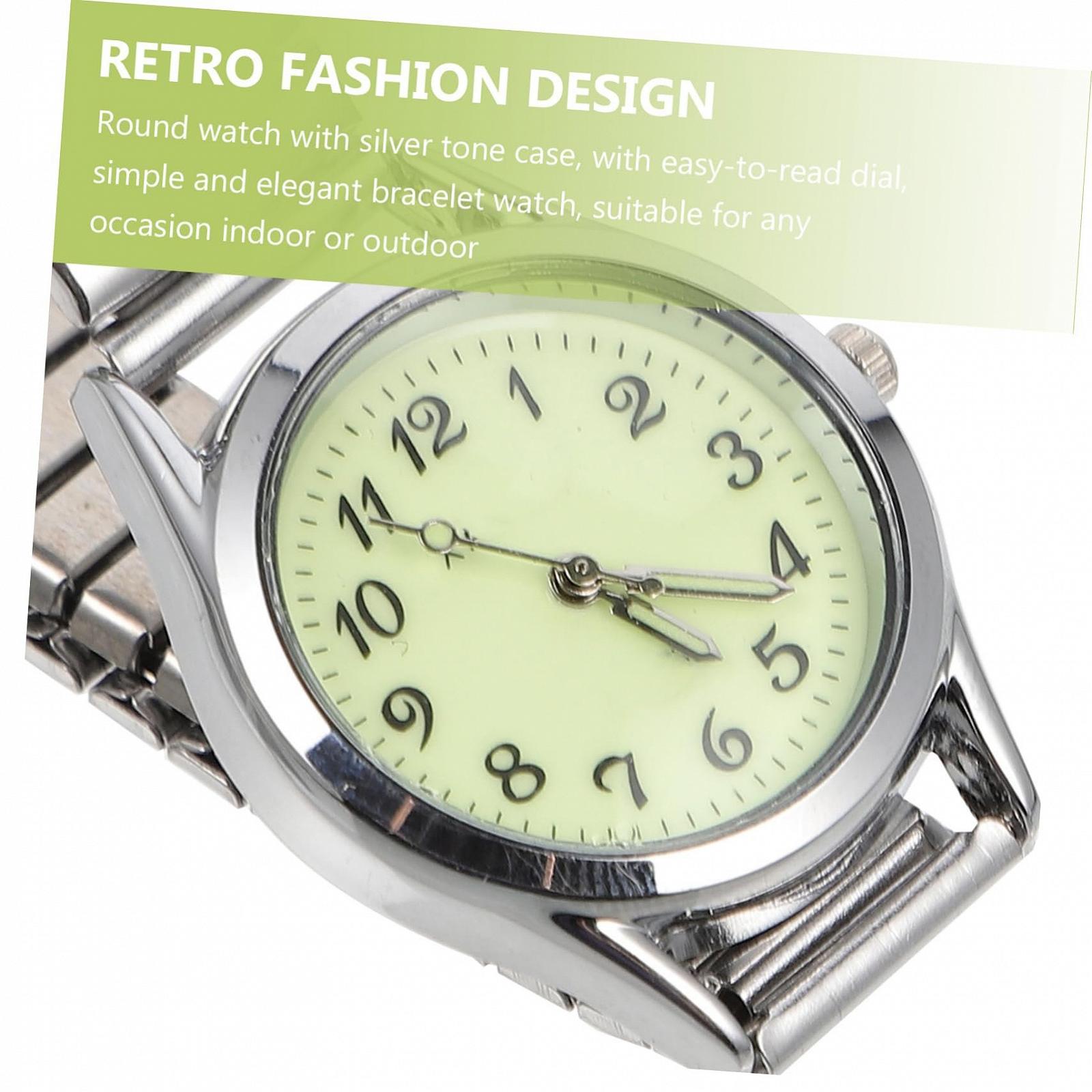 Цифровые часы Healvian для пожилых людей с эластичным резиновым ремешком, люминесцентные для пожилых людей, повседневный вид, элегантные, фото №4