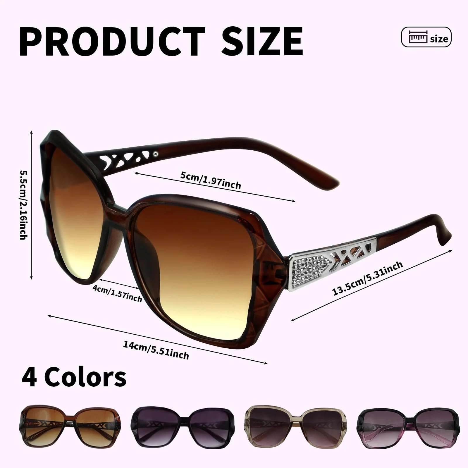 Сонцезахисні окуляри XWCHASA Великі Жіночі Класичні Трендові Вінтажні Модні, фото №2