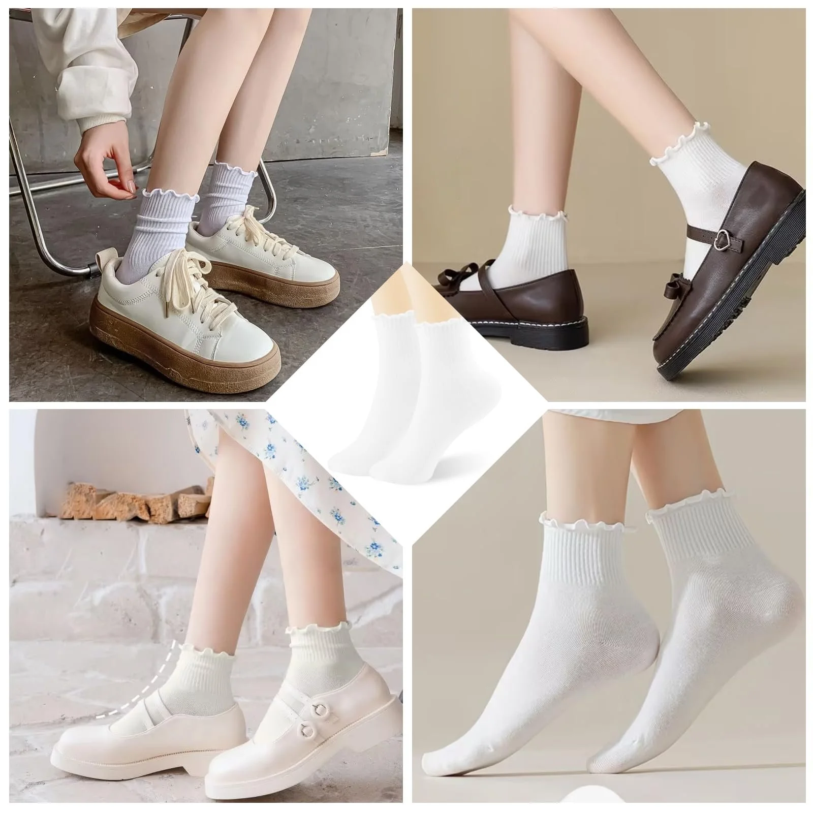 Шкарпетки Жіночі Шкарпетки-Кеди з Рюшами М'які Дихаючі Затишні Шкарпетки Розмір 35-42, фото №7