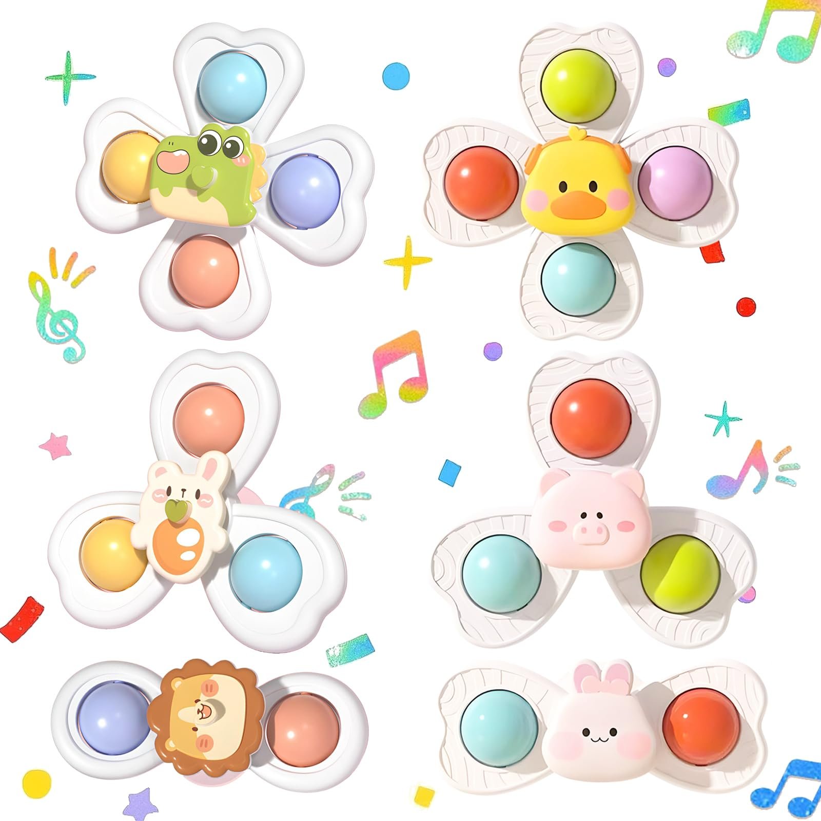 Игрушка на присосках для малышей 6 шт., фото №1