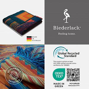 Плед Biederlack Marrakesh Oriental з бахромою, зроблено в Німеччині, Oeko-Tex, барвистий synthetic.ua - Фото 1