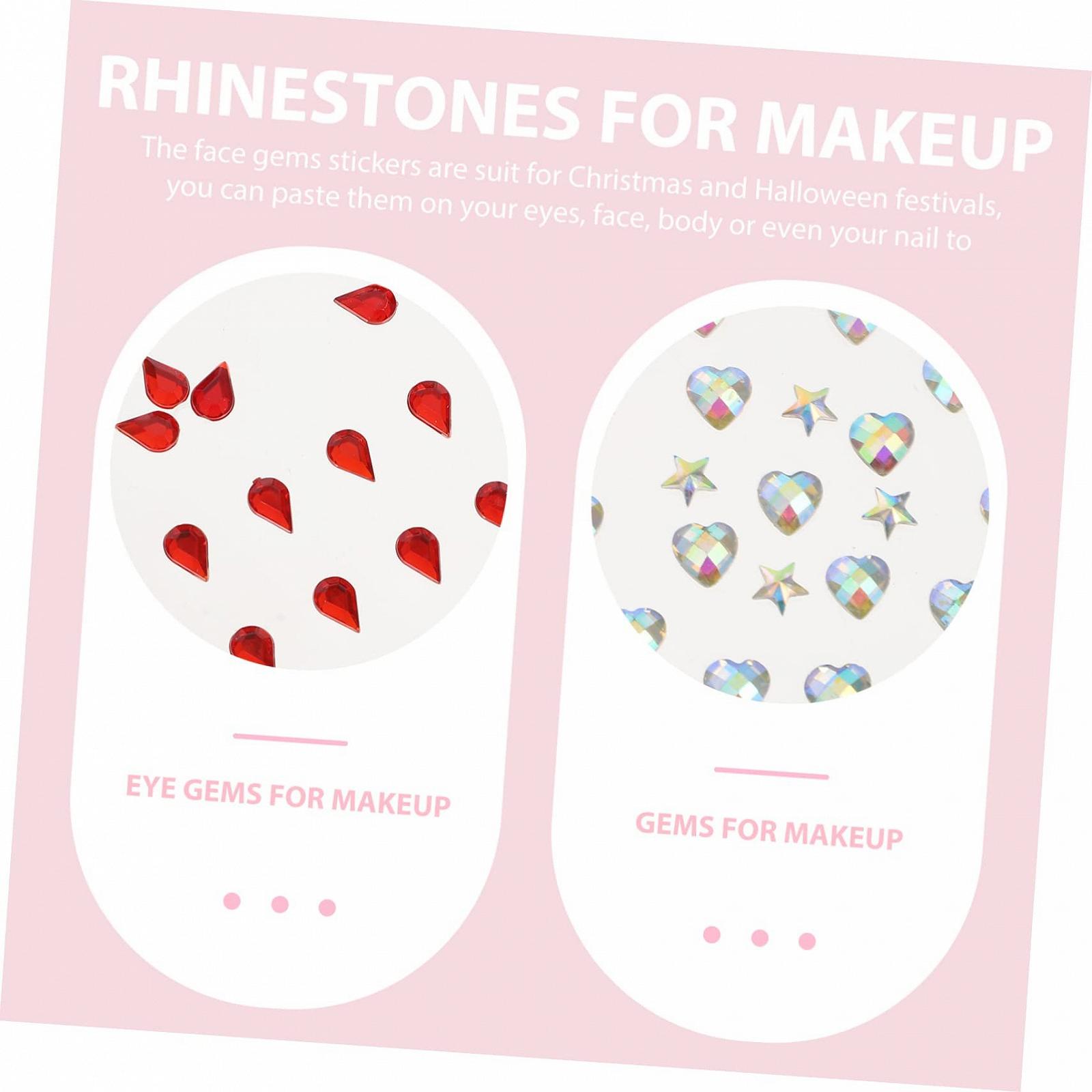 Стразы FRCOLOR 20 листов, стразы для лица, драгоценные камни для ногтей, наклейки для скрапбукинга, фестивальные драгоценности для лица, плоские стразы, детские акриловые наклейки для лица, фото №6