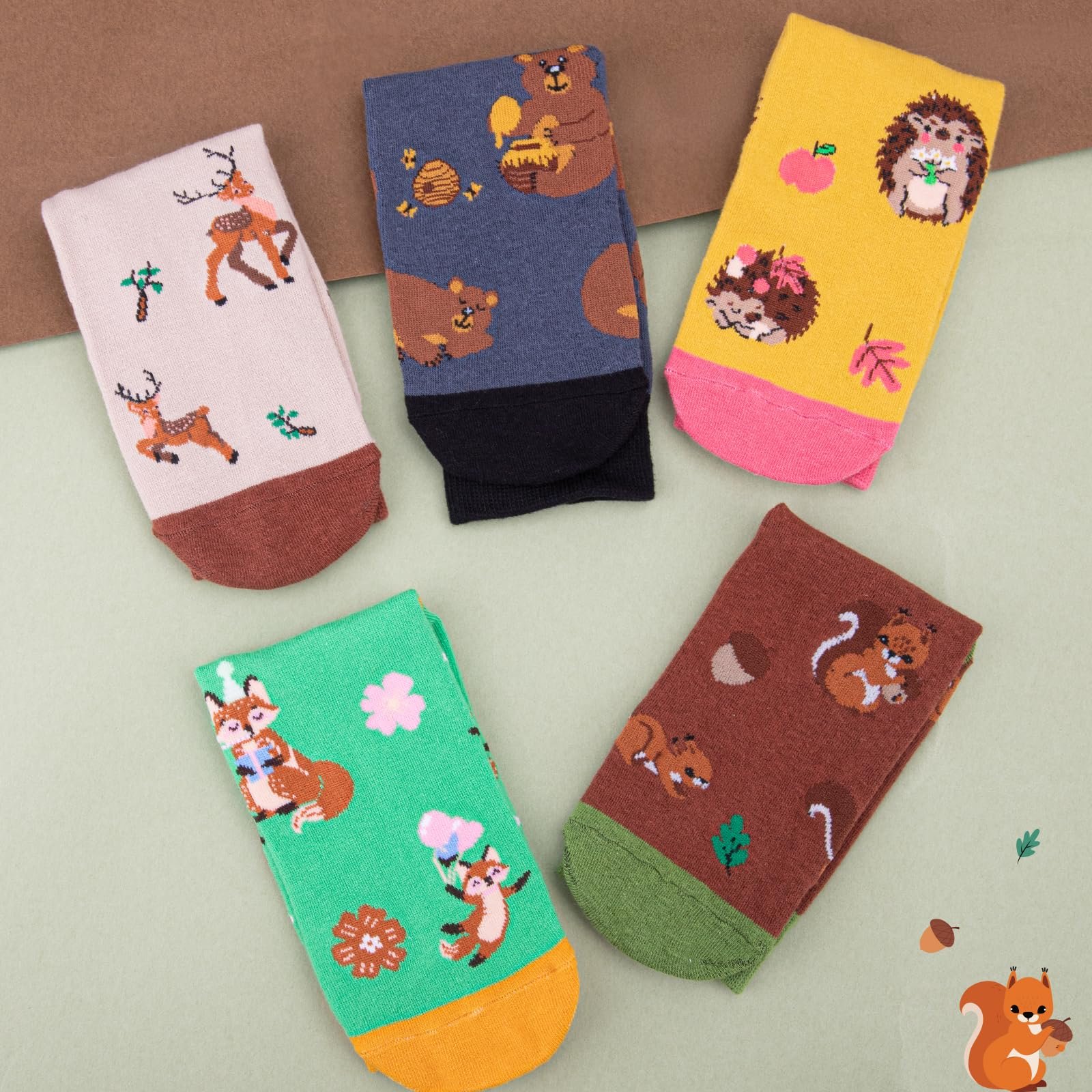 Носки Женские С рисунком Кошки/Собаки Разноцветные Хлопковые (5/6 пар), фото №4