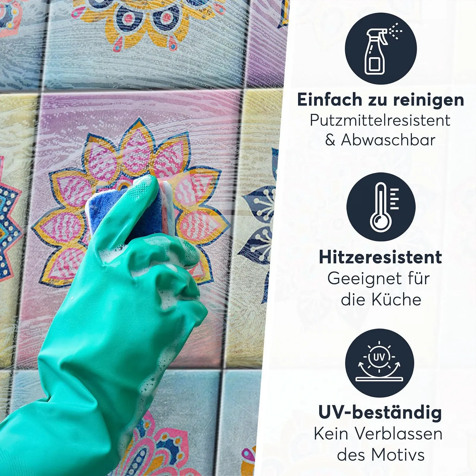 Наклейки на плитку creatisto Africa Mosaic ПВХ самоклеючі 9 шт., фото №6