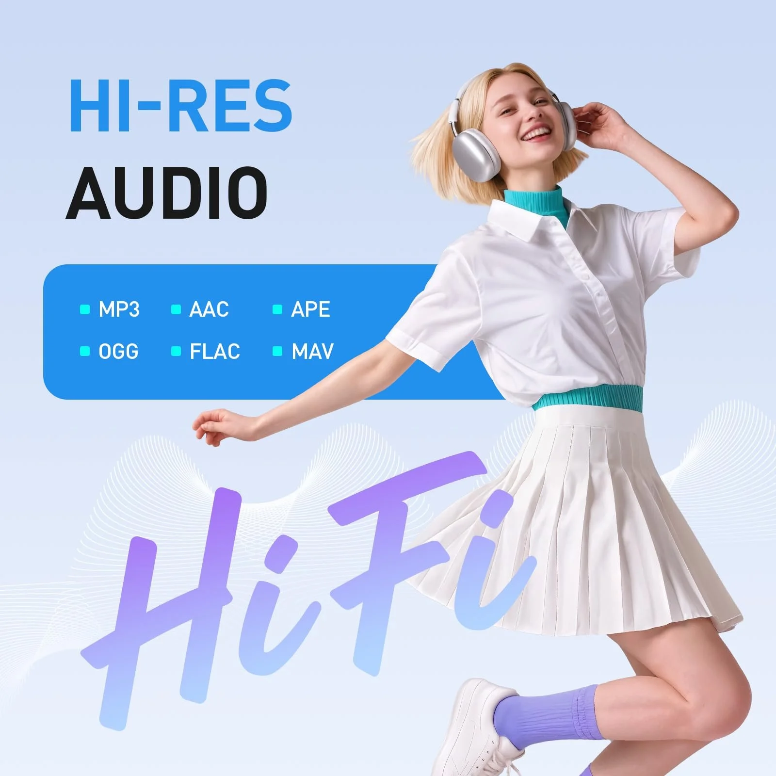 MP3-плеер AGPTEK 96GB с Bluetooth и WiFi, 4-дюймовый сенсорный экран, Android 14, MP4, поддержка Audible, приложения, FM-радио, Amazon Music, до 1 TB, черный, фото №6