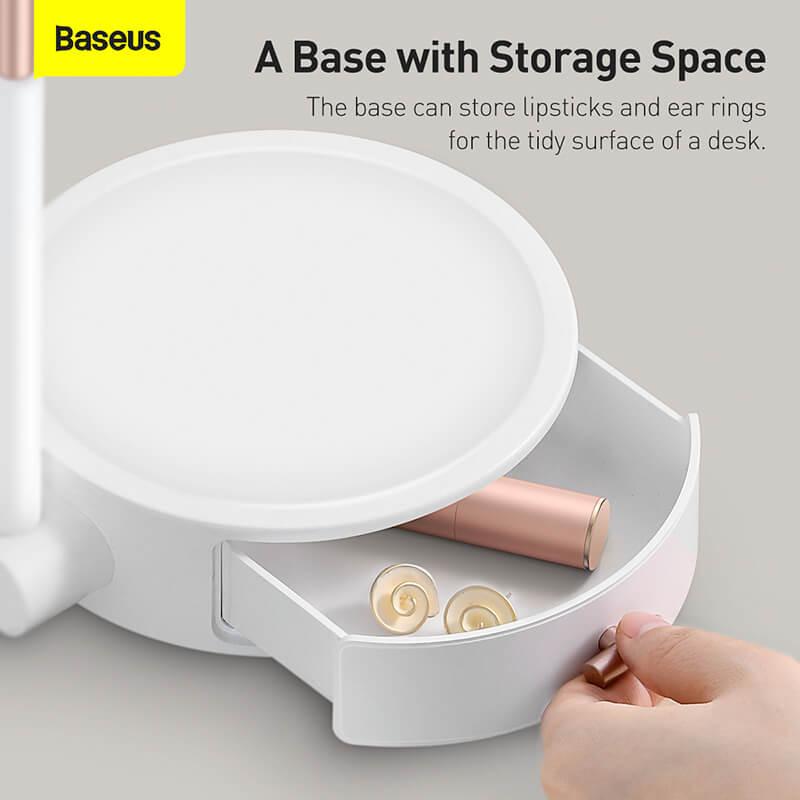 Озеркало BASEUS Lighted Makeup Mirror with Storage Box 3 Level touch brightness (DGZM-02), фото №4