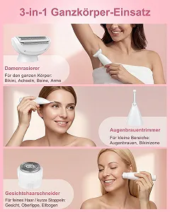 Жіноча бритва 3-в-1 IPX7 водонепроникна Wet & Dry USB-зарядка synthetic.ua - Фото 1