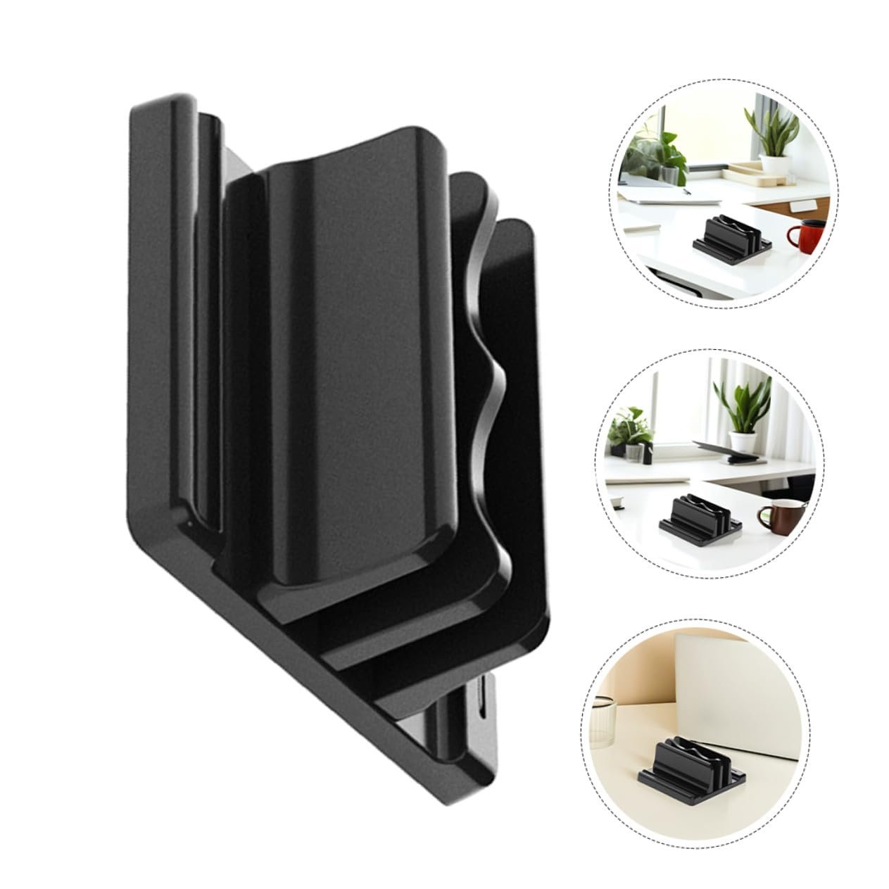 Вертикальная Подставка для ноутбука Прочный Материал Двойной Слот для вертикального хранения книг Настольный Держатель для ноутбука, фото №8