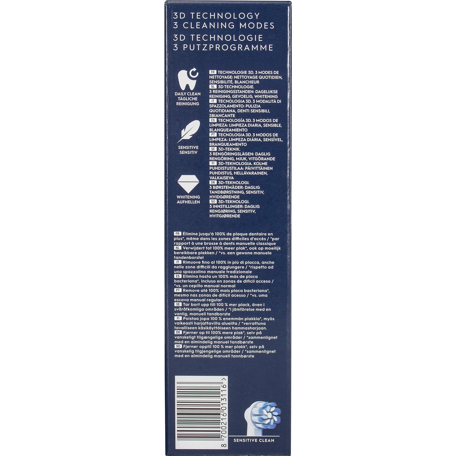 Електрична зубна щітка Oral-B Pro Series 1 акумуляторна з датчиком тиску 1 насадка блакитна, фото №5