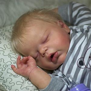 Кукла Zero pam Sleeping Reborn Dolls мальчик 22 дюйма с закрытыми глазами реалистичная новорожденная кукла с белыми волосами synthetic.ua - Фото 1