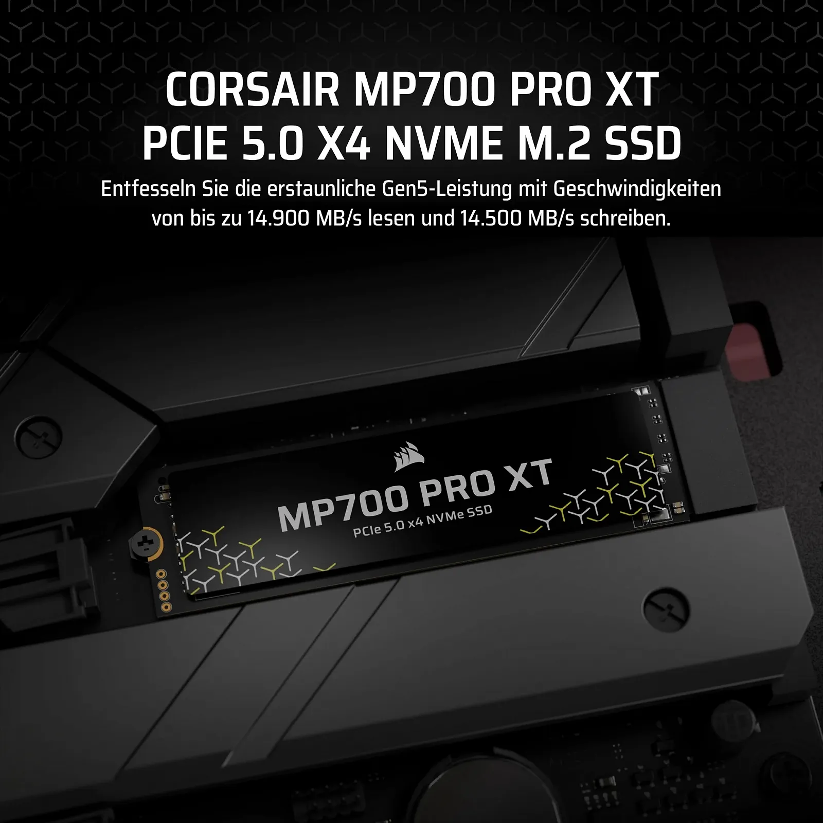 SSD Corsair MP700 PRO XT 1 ТБ PCIe 5.0 NVMe M.2 Black, фото №2 SSD Corsair MP700 PRO XT 1 ТБ PCIe 5.0 NVMe M.2 Black, фото №2
