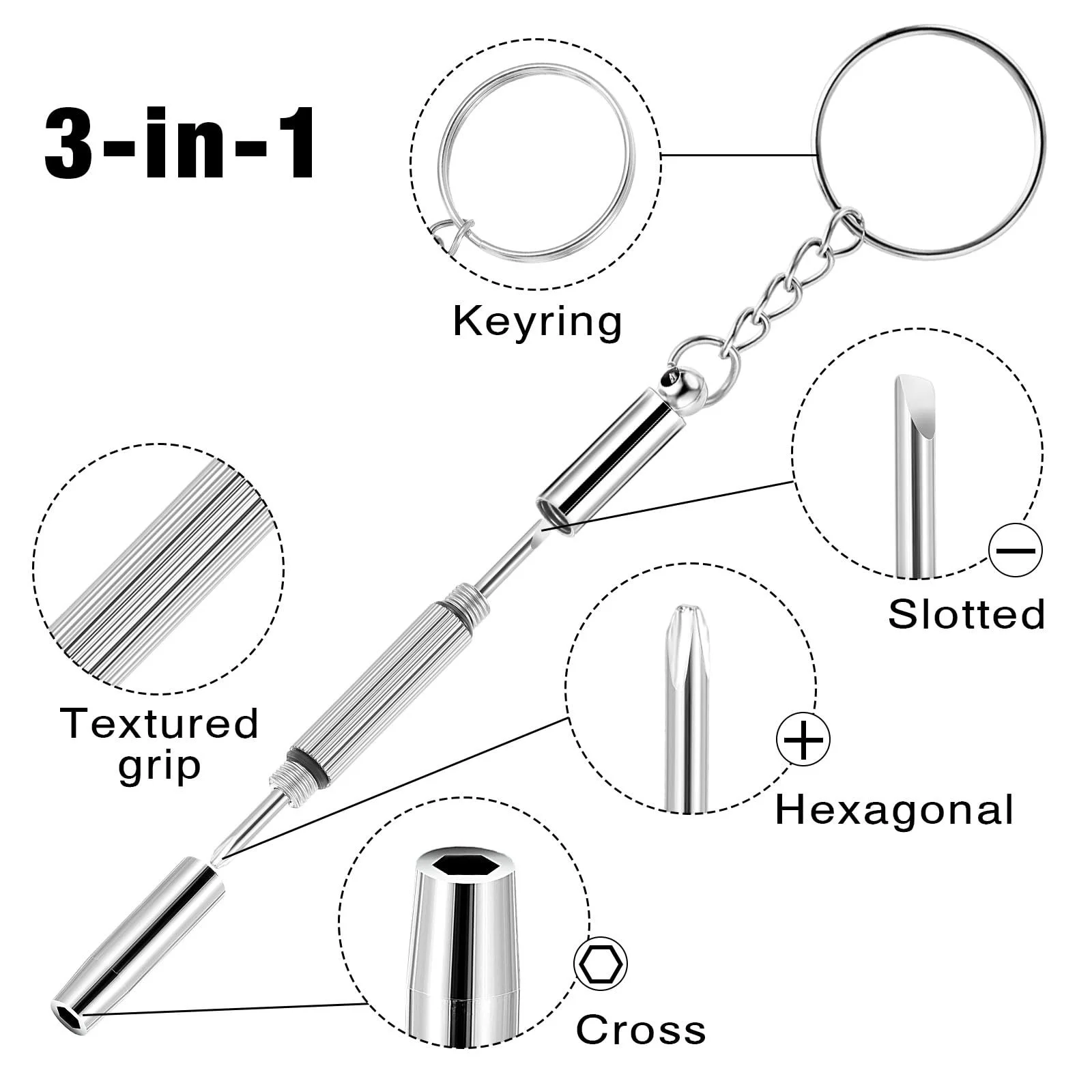Набір Викрутка Скляна Міні Сталевий 3-в-1 Для Сонцезахисних Окулярів, фото №3