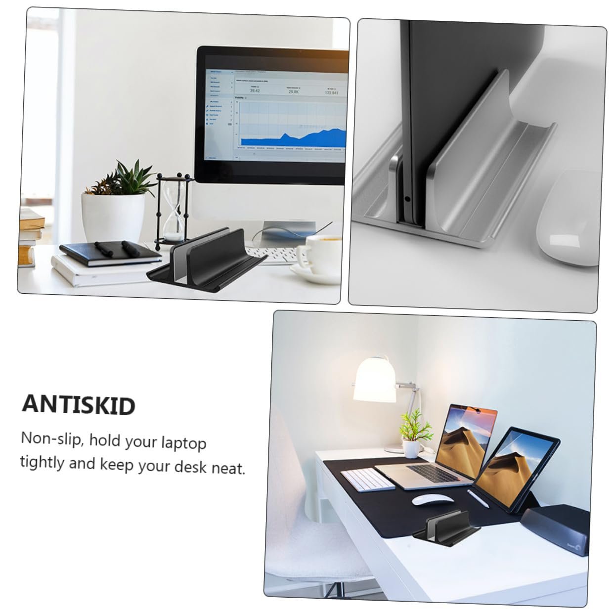 Подставка Вертикальная Tofficu Алюминиевый сплав Регулируемая Подставка-радиатор для ноутбука с нескользящей силиконовой накладкой, фото №8