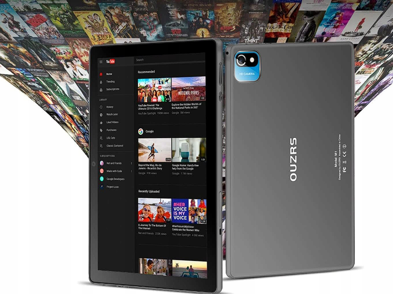 Планшет 10.1" Full HD OUZRS TAB-M1 12/128Gb 8 ядер Android 13 Черный, фото №2