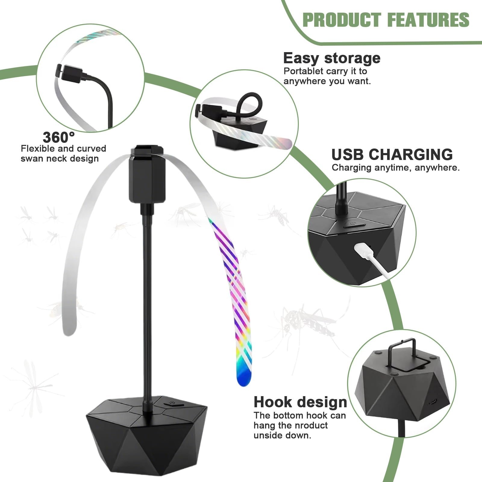 Відлякувач від мух 1 шт. USB Charging, фото №4
