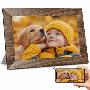 Цифровая фоторамка BWJBSW 10 дюймов WiFi 32 GB HD IPS Сенсорный экран Автоповорот - Фото 1