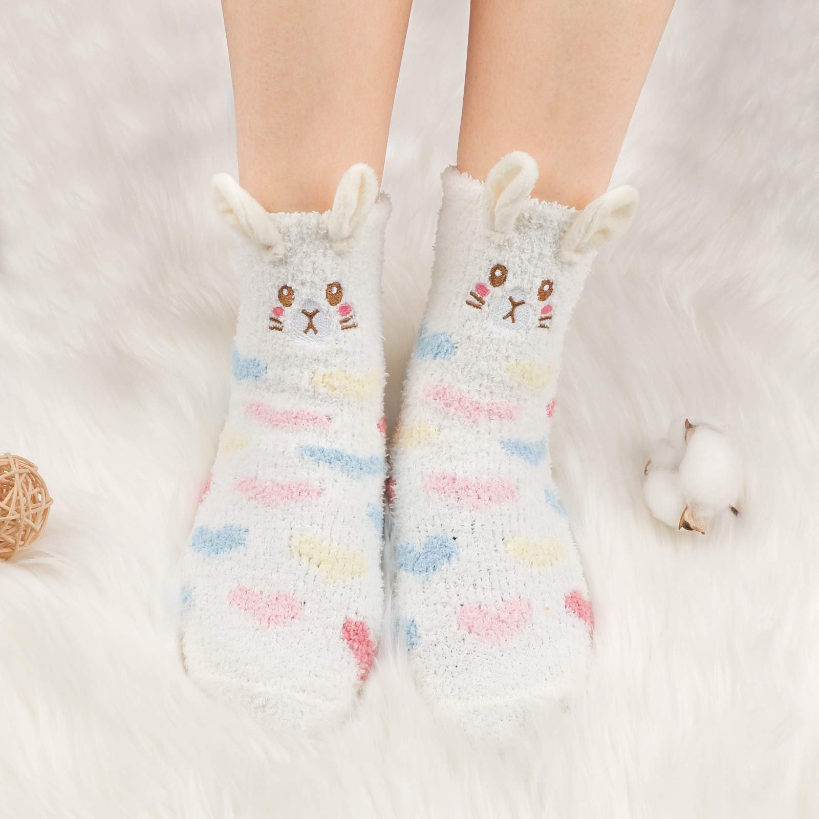 Носки Женские Пушистые 5 пар One size fits all, разноцветные, фото №4