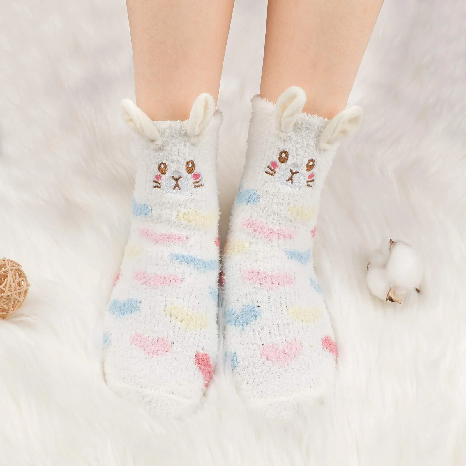 Шкарпетки Жіночі Пухнасті 5 пар One size fits all, різнокольорові, фото №4