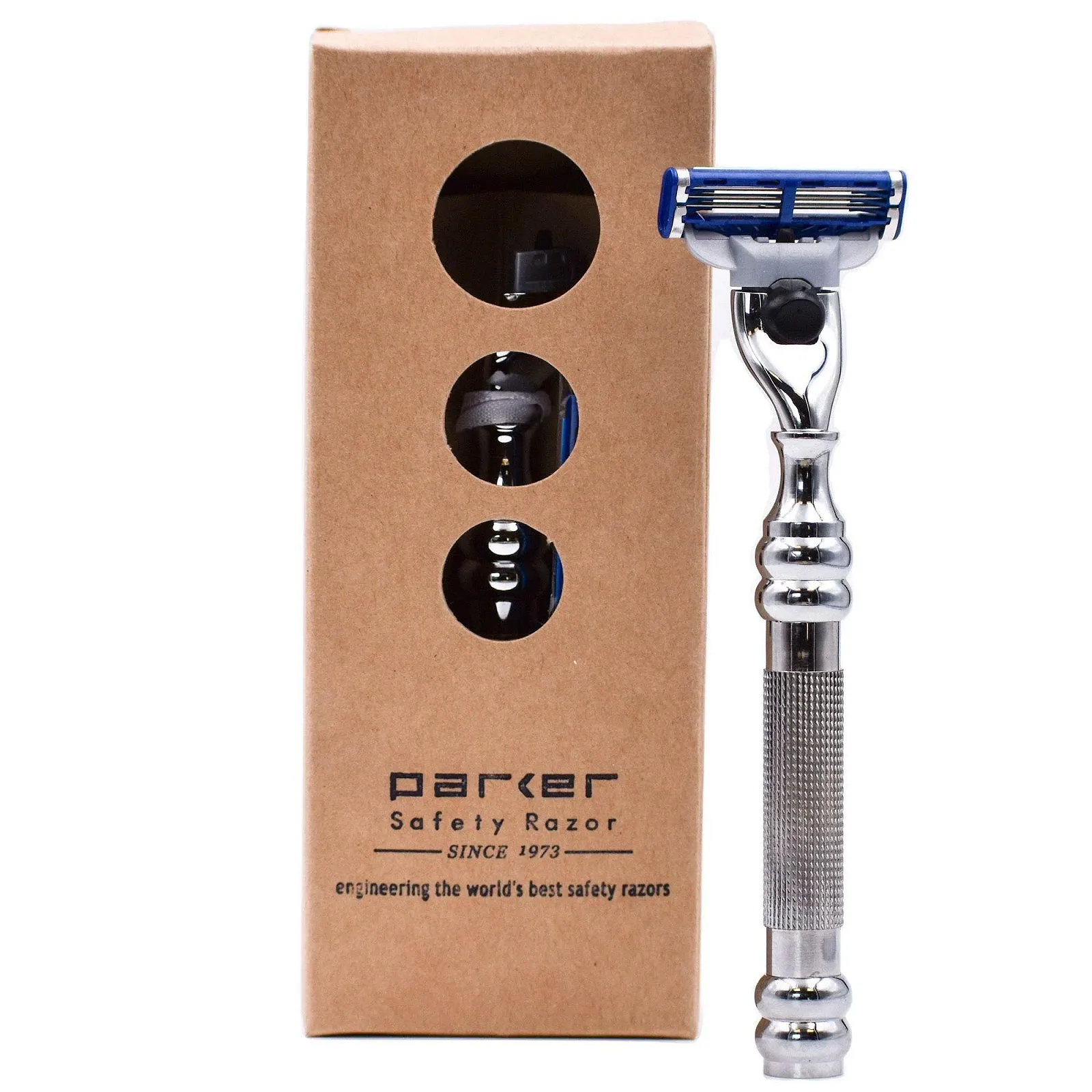 Т-образная бритва Parker Safety Razor Mach3 Chrome, фото №1 Т-образная бритва Parker Safety Razor Mach3 Chrome, фото №1