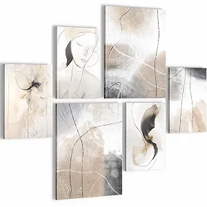 Набір картин Novart Абстракція Бежево-сірий - Фото 1