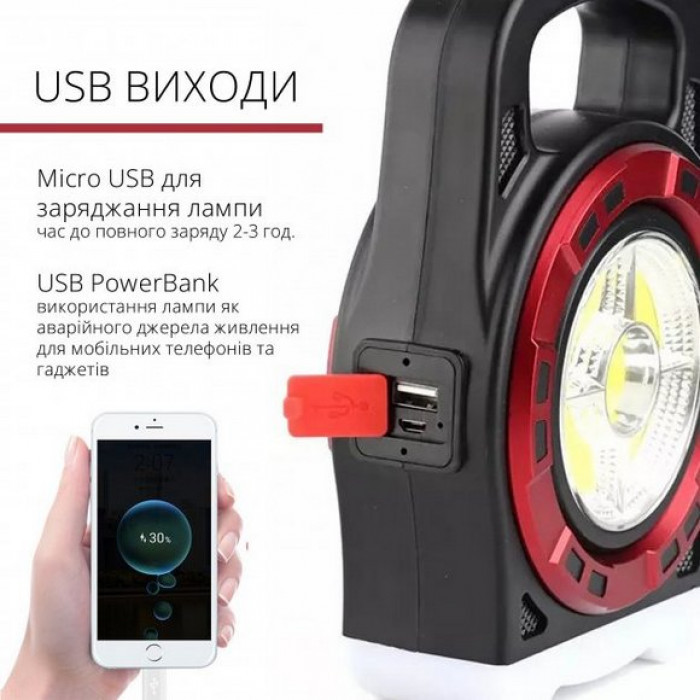 Кемпінговий світлодіод з сонячною батареєю і Power Bank Hurry Bolt HB 6678, фото №5