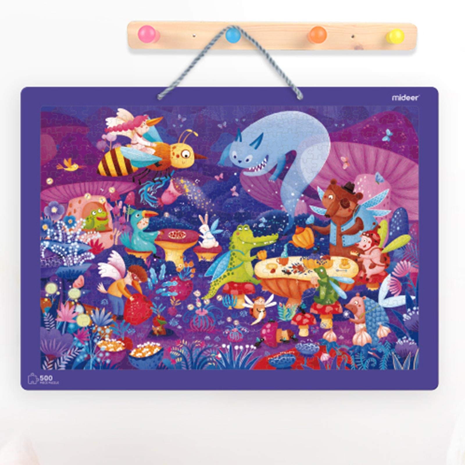 Пазл boppi Mideer Captain Bear's Birthday Party 500 деталей 52 см с рамкой и шнуром для подвешивания, фото №5