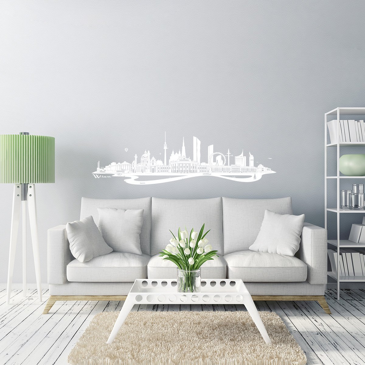 Наклейка на стіну Wandkings Vienna Skyline 100 x 28 см Біла, фото №2