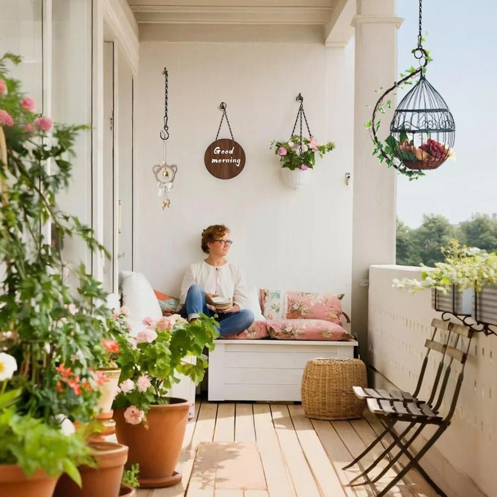 Ланцюг для підвісних кошиків 10 штук 11.4 дюйма метал з S-подібними гачками Black, фото №7