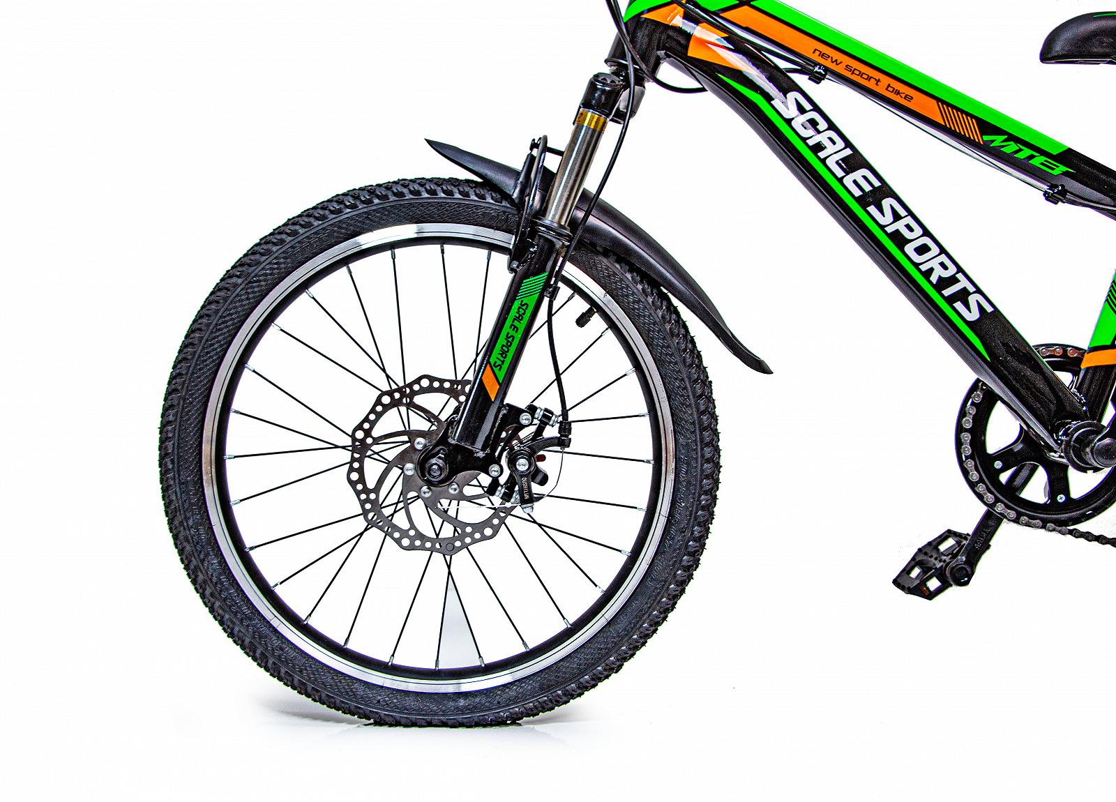 Дитячий велосипед 20 Scale Sports Green дисковий тормоз амортизатор 1332396243, фото №2
