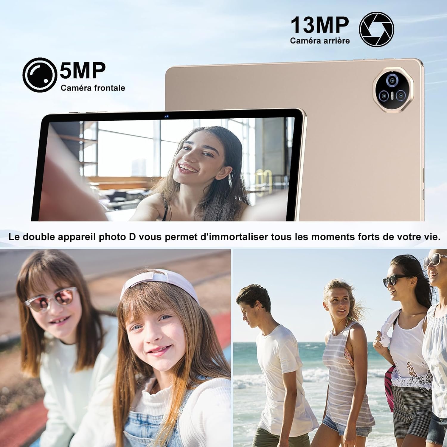 Планшет 11" Biegedy B23 8+16/256Gb 8 ядер Android 14 8000 mAh Gold, фото №3