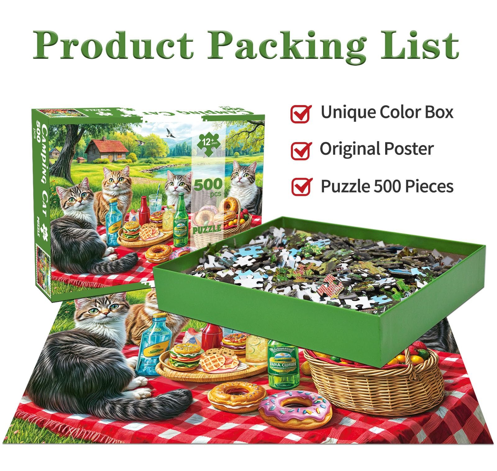 Пазл 500 деталей Кіт у поході 49 x 35 см, фото №6