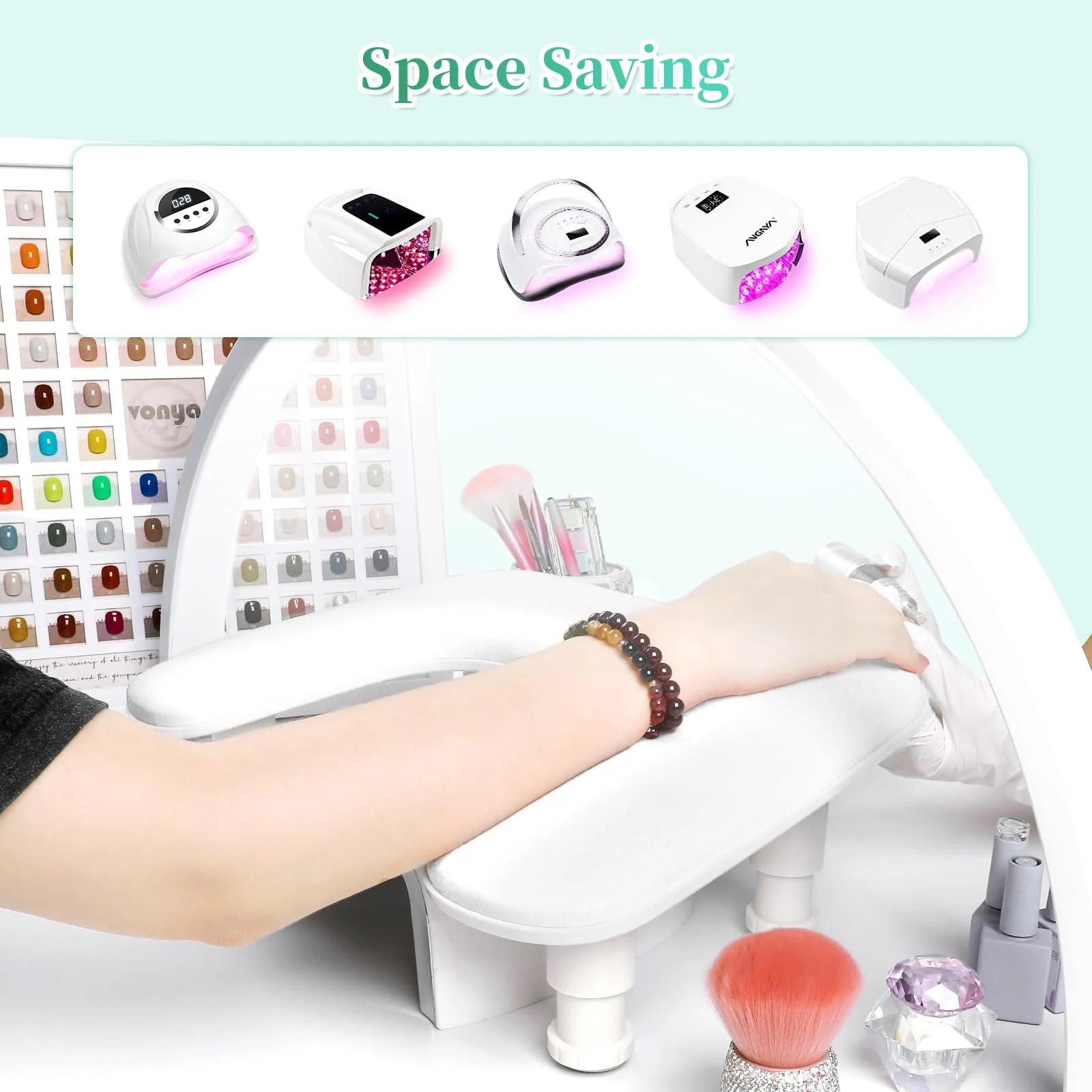 Підставка під руку U-подібна ANGNYA, подушка для манікюру зі знімними кронштейнами, фото №7 Підставка під руку U-подібна ANGNYA, подушка для манікюру зі знімними кронштейнами, фото №7