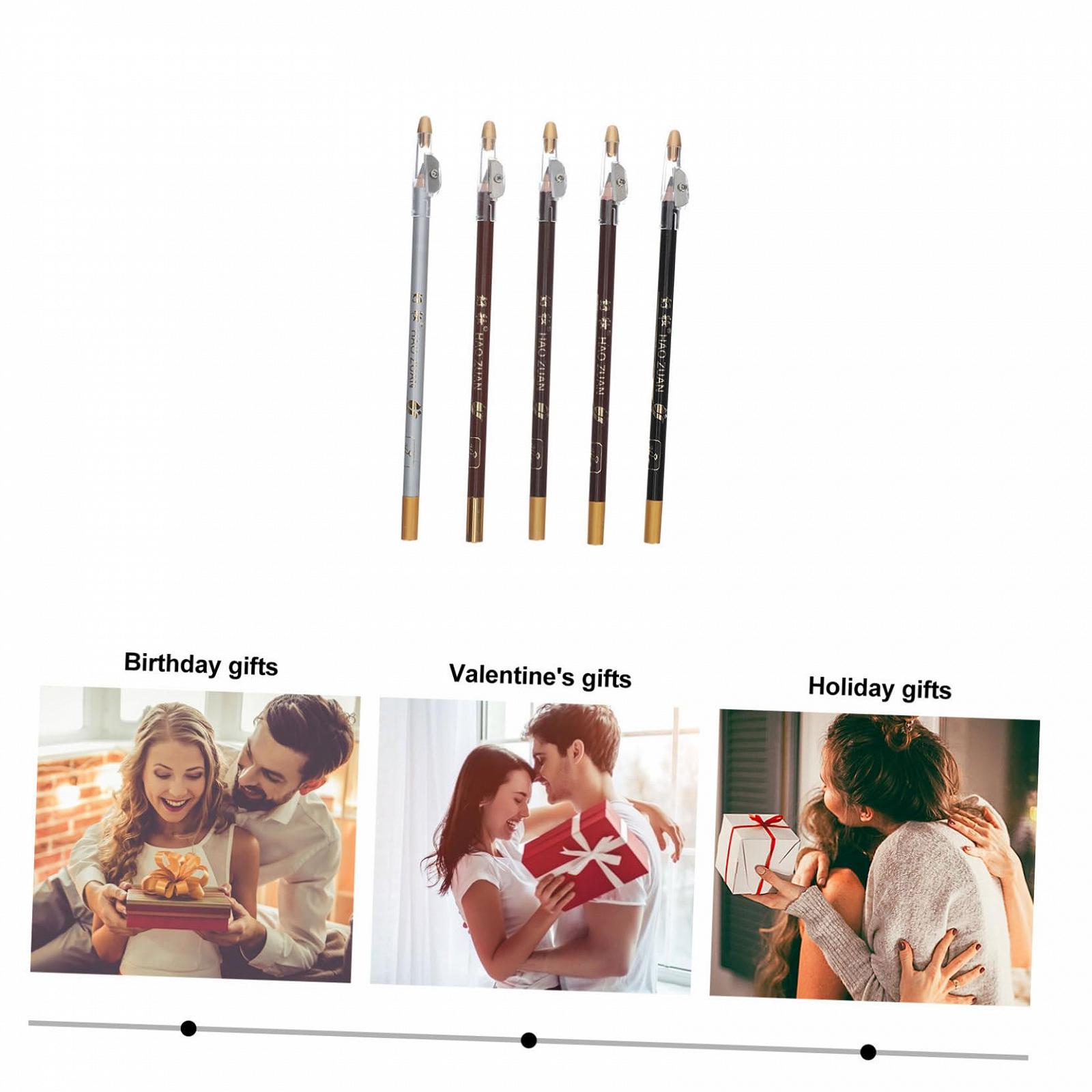 Олівець для брів Amosfun Pack of 5 Eyebrow Pencil Темно-коричневий Олівець з точилкою, фото №7