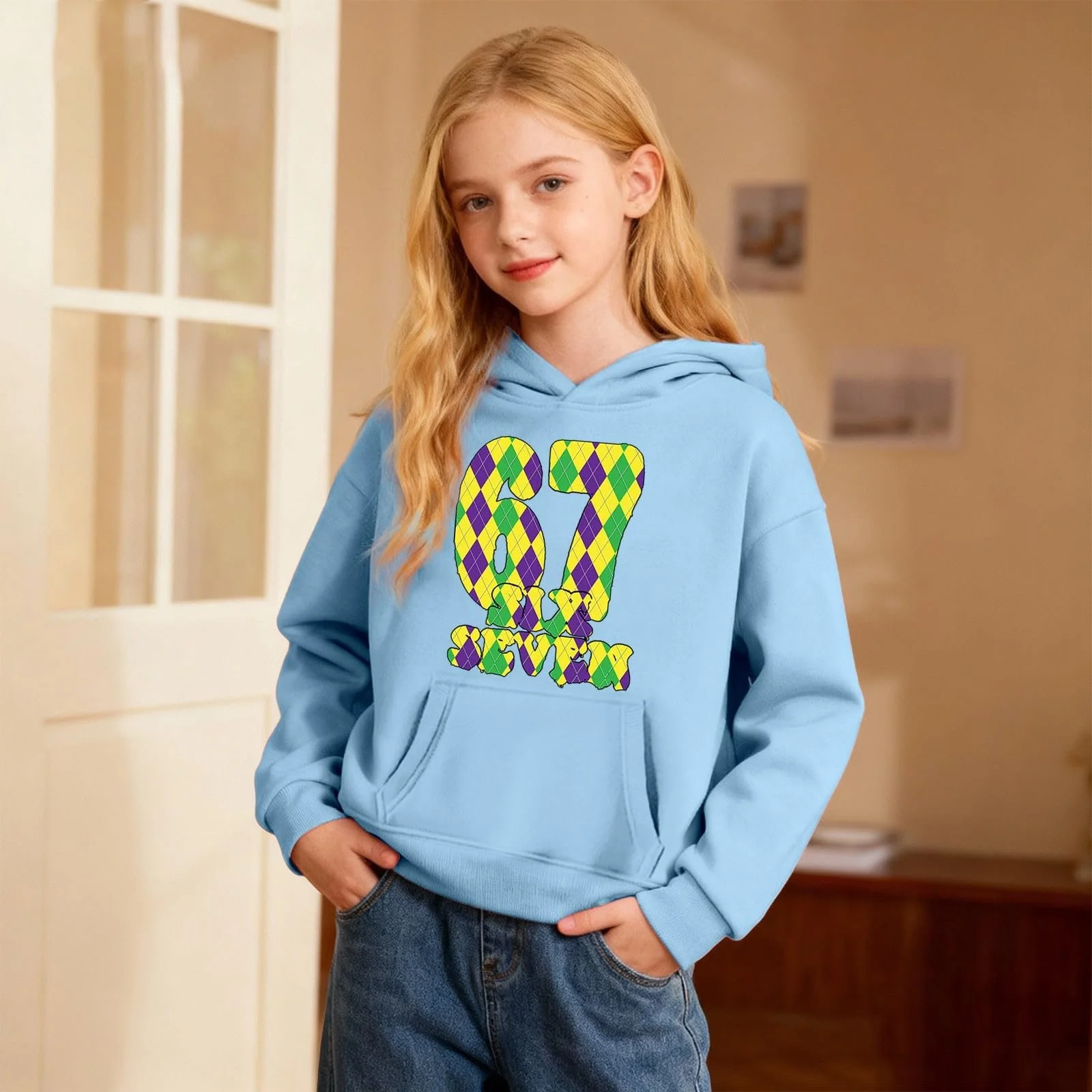 Худі для дівчинки 67 з карнавальним візерунком, фото №3