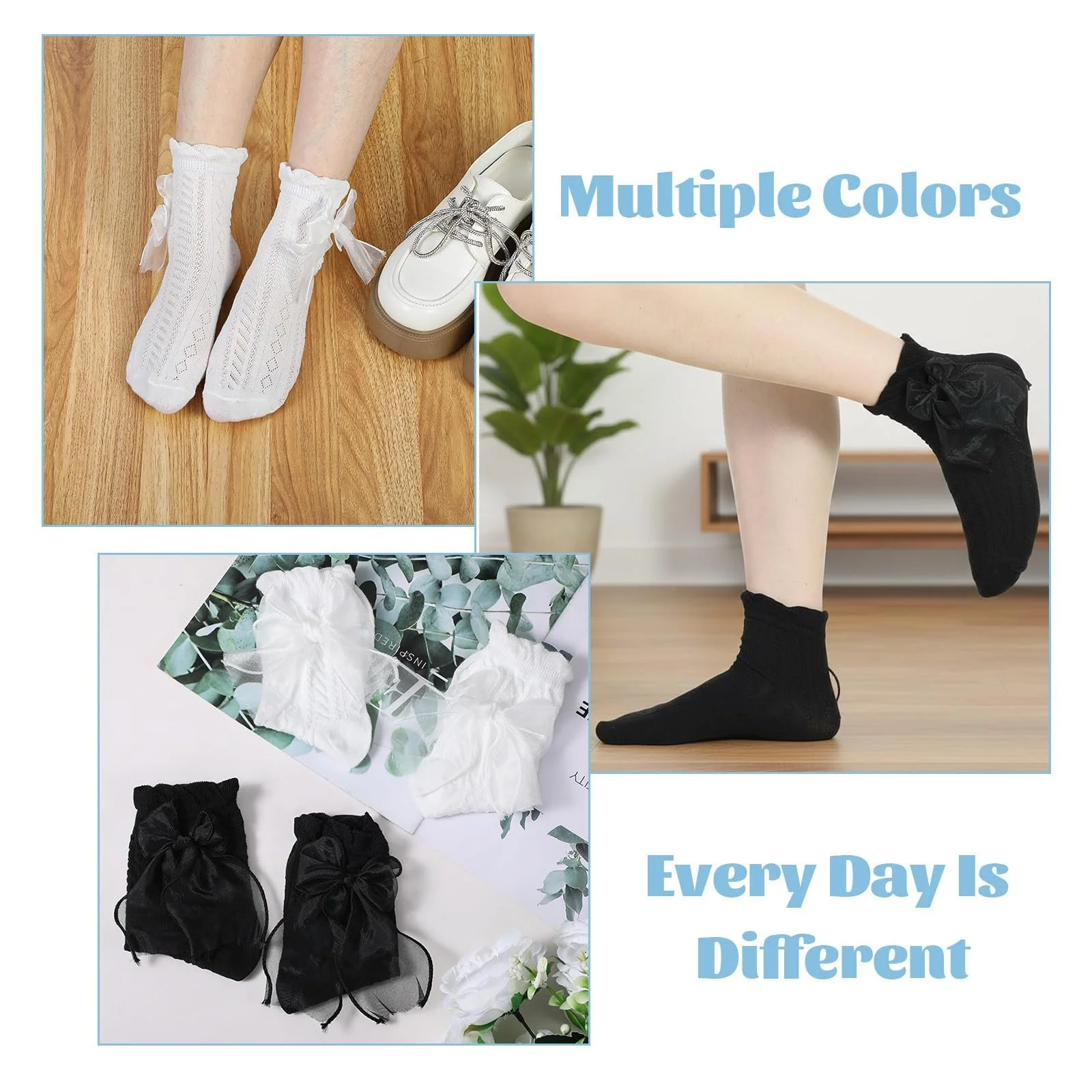 Шкарпетки з рюшами (2 пари) Lacs Чорно-білий, фото №6 Шкарпетки з рюшами (2 пари) Lacs Чорно-білий, фото №6